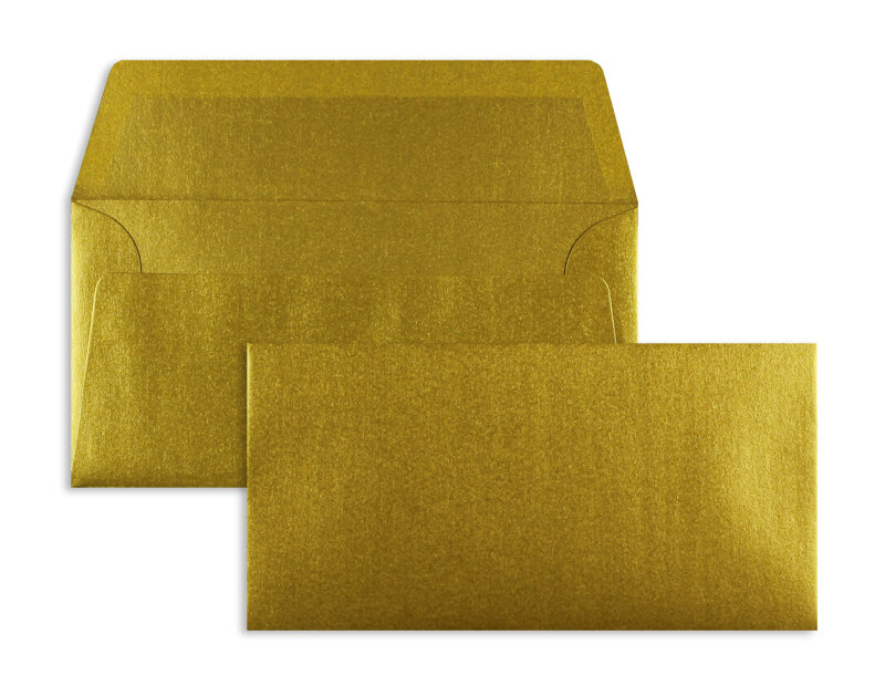 enveloppes colorées doré 110 x 220 mm (dl) | 100 g/m² offset (paperado) | sans fenêtre | fermeture gommée | rabat droit | 100 pièces