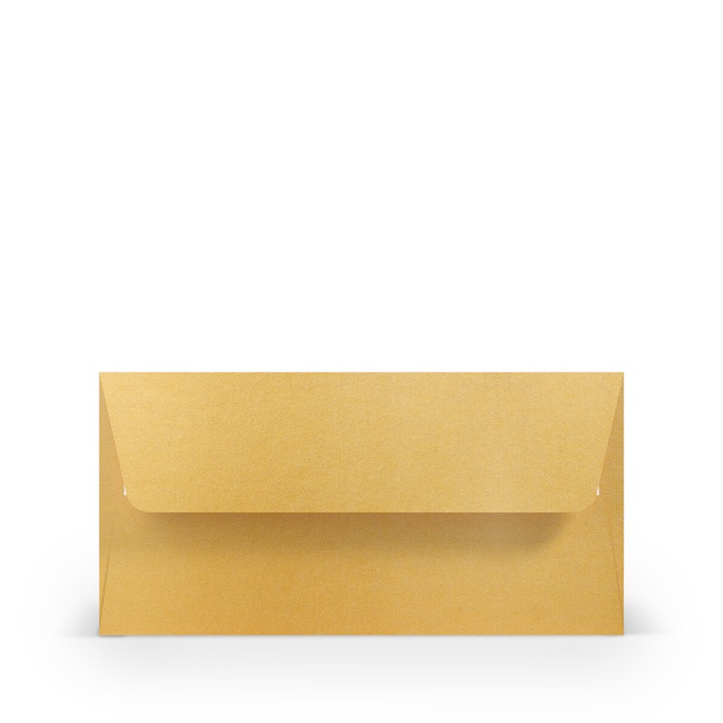 enveloppes colorées doré 110 x 220 mm (dl) | 100 g/m² offset (paperado) | sans fenêtre | fermeture adhésive | rabat droit | 100 pièces