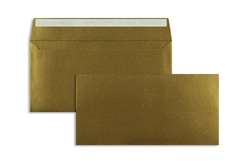 enveloppes colorées doré (antiques doré) 110 x 220 mm (dl) | 120 g/m² stardream | sans fenêtre | fermeture adhésive | rabat droit | 100 pièces