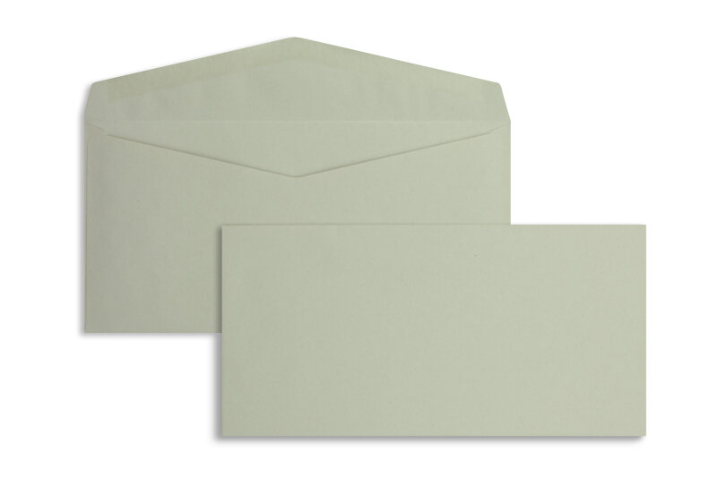 enveloppes colorées gris 110 x 220 mm (dl) | 75 g/m² recycling | sans fenêtre | fermeture gommée | rabat pointu | 1000 pièces