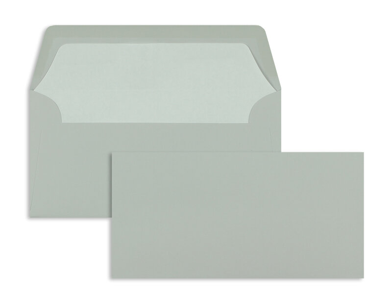 enveloppes colorées gris (gris glacé) 110 x 220 mm (dl) | 100 g/m² côtelé (paperado) | sans fenêtre | fermeture gommée | rabat droit | 100 pièces
