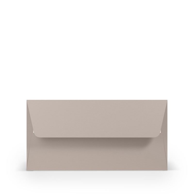 enveloppes colorées gris (gris taupe) 110 x 220 mm (dl) | 100 g/m² côtelé (paperado) | sans fenêtre | fermeture adhésive | rabat droit | 100 pièces