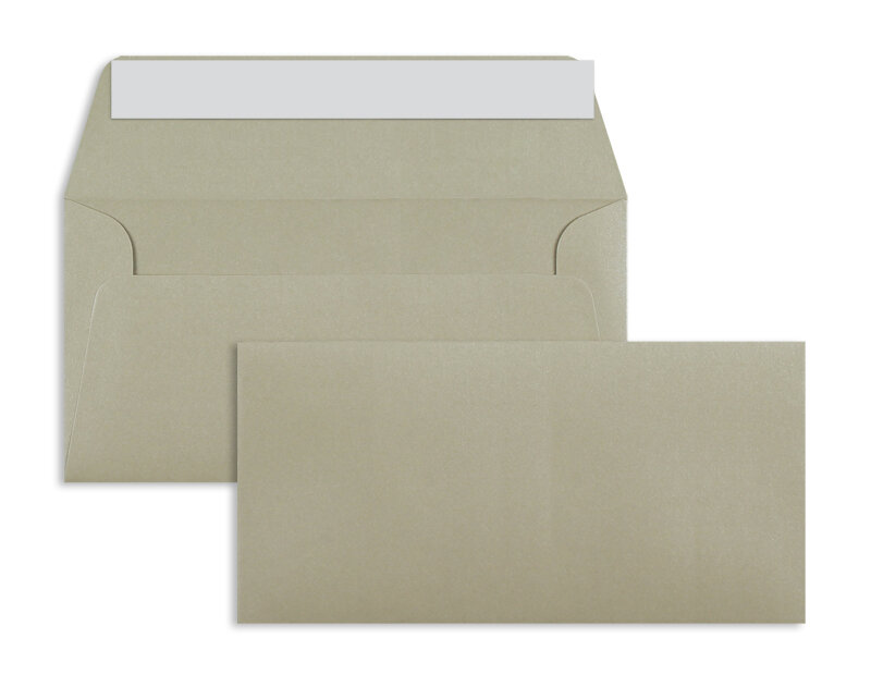enveloppes colorées gris (gris taupe) 110 x 220 mm (dl) | 100 g/m² métallique | sans fenêtre | fermeture adhésive | rabat droit | 100 pièces