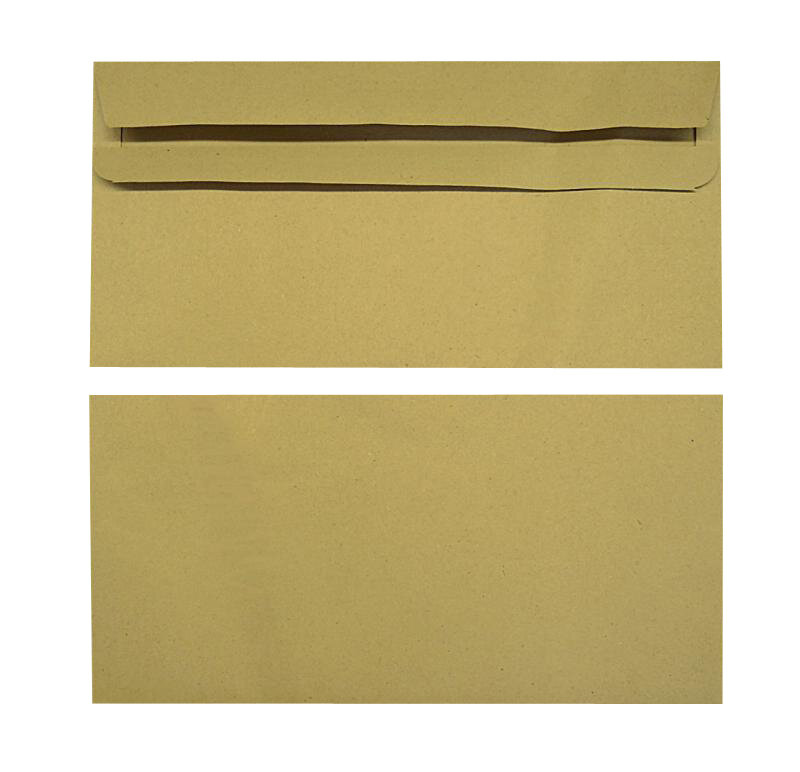 enveloppes colorées marron 110 x 220 mm (dl) | 80 g/m² natron | sans fenêtre | fermeture autocollante | rabat droit | 1000 pièces