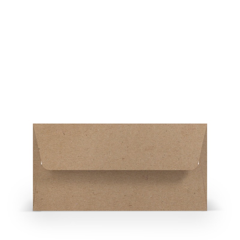 enveloppes colorées marron (kraft) 110 x 220 mm (dl) | 120 g/qm paperado | sans fenêtre | fermeture adhésive | rabat droit | 100 pièces