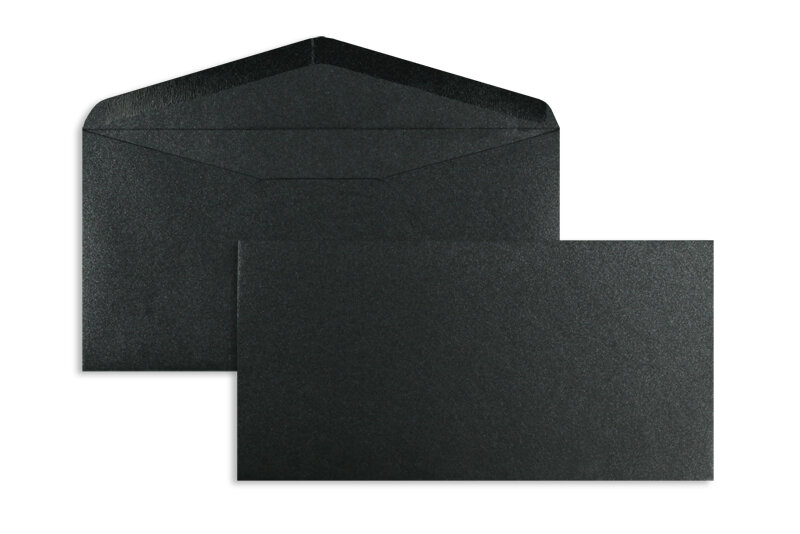 enveloppes colorées noir (noir glamoureux) 110 x 220 mm (dl) | 120 g/m² brillant | sans fenêtre | fermeture gommée | rabat pointu | 100 pièces