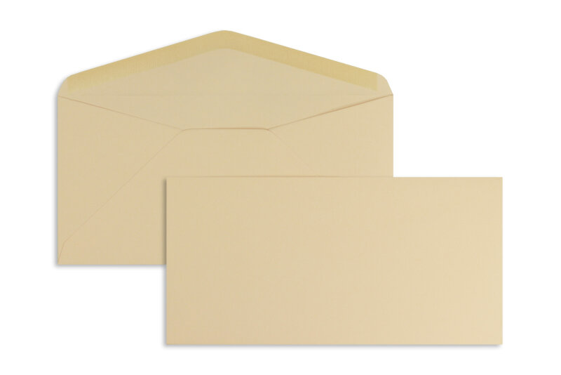enveloppes colorées orange (corail) 110 x 220 mm (dl) | 120 g/m² offset | sans fenêtre | fermeture gommée | rabat pointu | 100 pièces