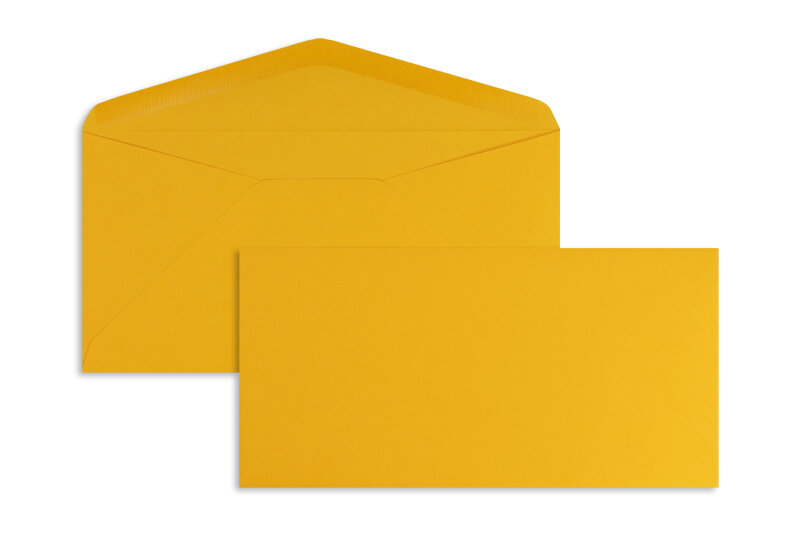 enveloppes colorées orange (orange tendre) 110 x 220 mm (dl) | 120 g/m² offset | sans fenêtre | fermeture gommée | rabat pointu | 100 pièces