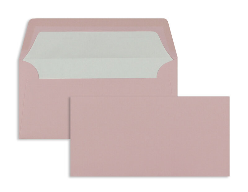 enveloppes colorées rose (rose flamant) 110 x 220 mm (dl) | 100 g/m² côtelé (paperado) | sans fenêtre | fermeture gommée | rabat droit | 100 pièces
