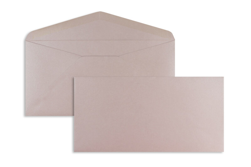 enveloppes colorées rose (rosé glamoureux) 110 x 220 mm (dl) | 120 g/m² brillant | sans fenêtre | fermeture gommée | rabat pointu | 100 pièces