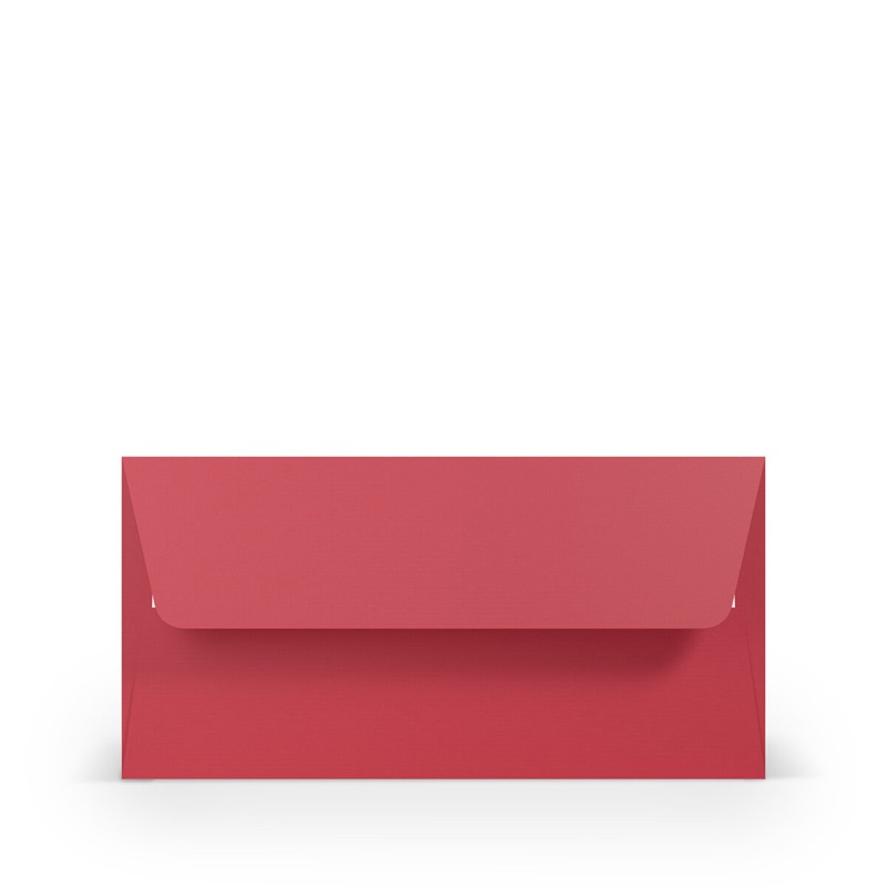 enveloppes colorées rouge 110 x 220 mm (dl) | 100 g/m² côtelé (paperado) | sans fenêtre | fermeture adhésive | rabat droit | 100 pièces
