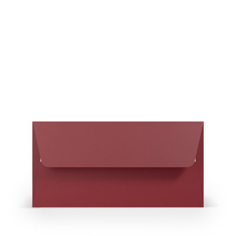 enveloppes colorées rouge (rosso) 110 x 220 mm (dl) | 100 g/m² côtelé (paperado) | sans fenêtre | fermeture adhésive | rabat droit | 100 pièces