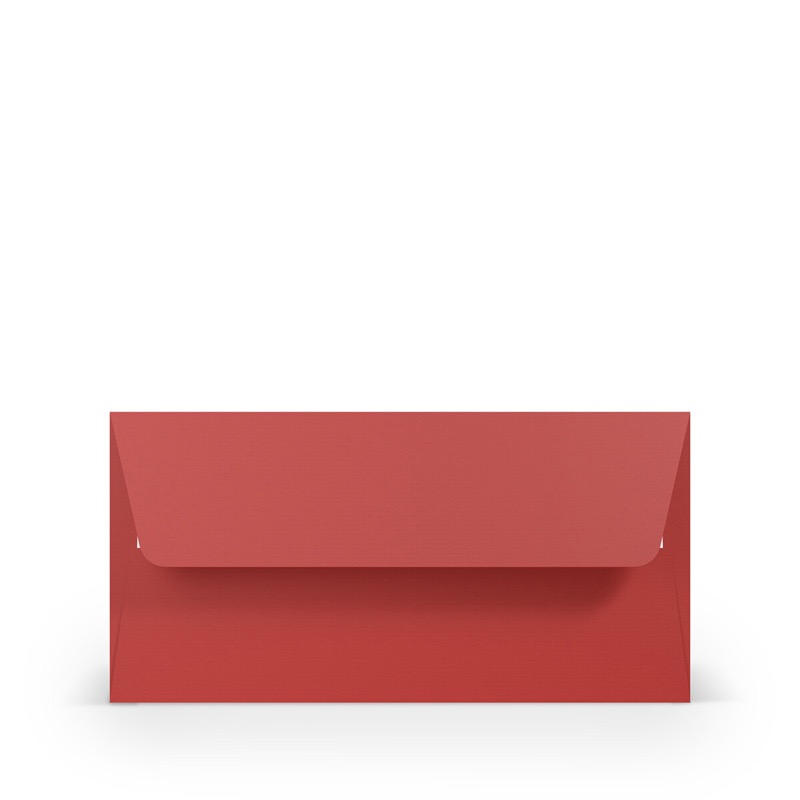 enveloppes colorées rouge (rouge tomate) 110 x 220 mm (dl) | 100 g/m² côtelé (paperado) | sans fenêtre | fermeture adhésive | rabat droit | 100 pièces