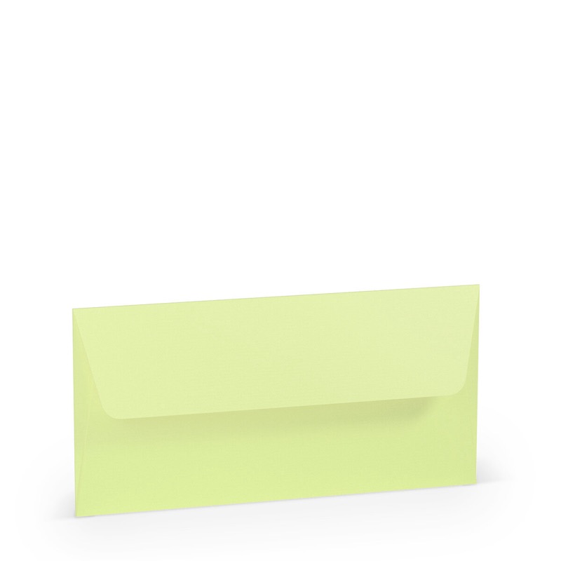 enveloppes colorées vert (pistache) 110 x 220 mm (dl) | 100 g/qm côtelé (paperado) | sans fenêtre | fermeture gommée | rabat droit | 100 pièces