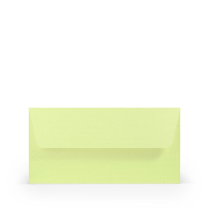enveloppes colorées vert (pistache) 110 x 220 mm (dl) | 100 g/qm côtelé (paperado) | sans fenêtre | fermeture adhésive | rabat droit | 100 pièces