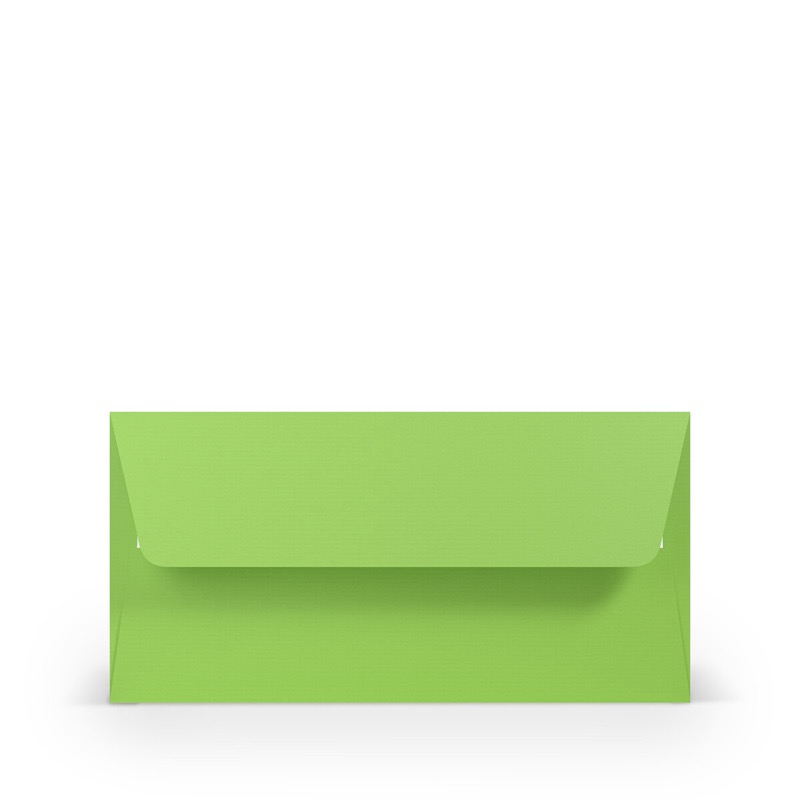 enveloppes colorées vert (pomme) 110 x 220 mm (dl) | 100 g/qm côtelé (paperado) | sans fenêtre | fermeture adhésive | rabat droit | 100 pièces