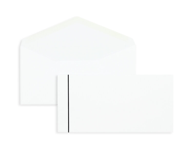 enveloppes de deuil blanc 110 x 220 mm (dl) | 110 g/m² offset | sans fenêtre | fermeture gommée | rabat pointu | 100 pièces
