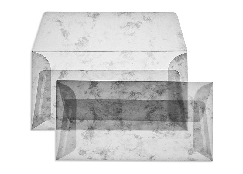 Enveloppes transparentes Blanc (Transparent-Marbré) 110 x 220 mm