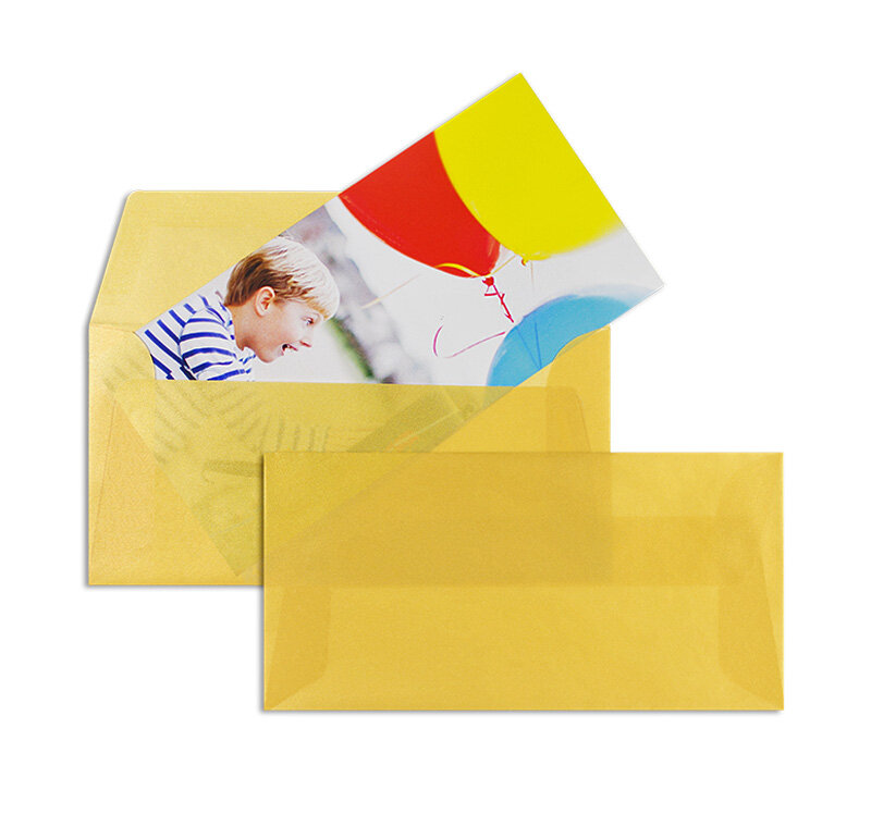 Enveloppes transparentes Doré (Transparent doré) 110 x 220 mm