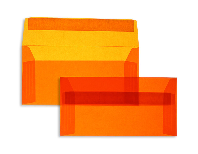 Enveloppes transparentes Orange (Transparent orange intense) 110 x 220 mm