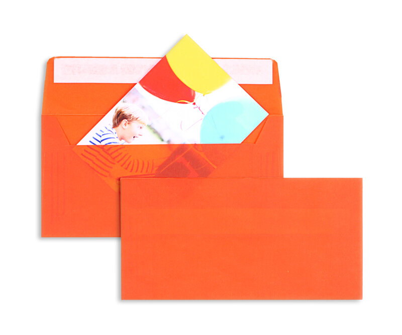 Enveloppes transparentes Orange (Transparent orange intense) 110 x 220 mm