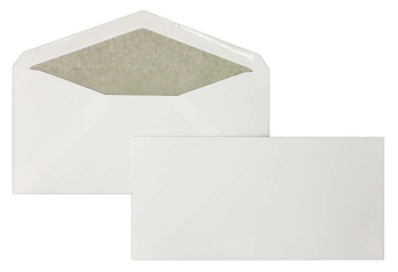 enveloppes blanc 110 x 225 mm (dl) | 135 g/m² velin | sans fenêtre | fermeture gommée | rabat pointu | 100 pièces