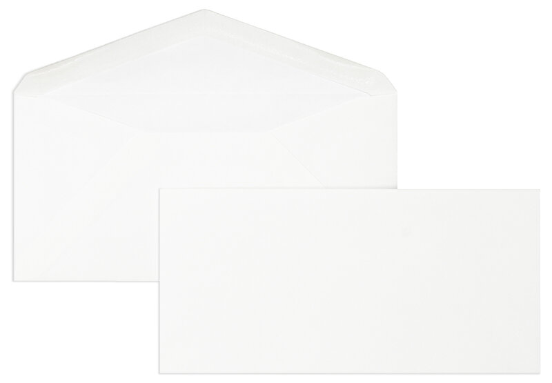 enveloppes blanc (blanc naturel) 110 x 225 mm (dl) | 120 g/m² coton | sans fenêtre | fermeture gommée | rabat pointu | 100 pièces