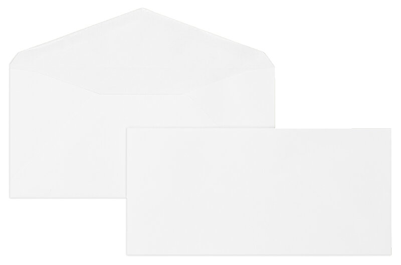 enveloppes blanc (blanc naturel) 110 x 225 mm (dl) | 120 g/m² coton | sans fenêtre | fermeture gommée | rabat pointu | 100 pièces