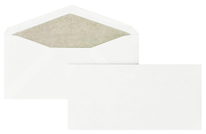 enveloppes blanc (blanc naturel) 110 x 225 mm (dl) | 120 g/m² coton | sans fenêtre | fermeture gommée | rabat pointu | 100 pièces
