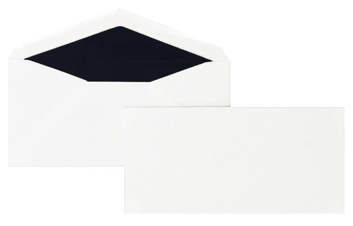 enveloppes blanc (blanc naturel) 110 x 225 mm (dl) | 120 g/m² coton | sans fenêtre | fermeture gommée | rabat pointu | 100 pièces