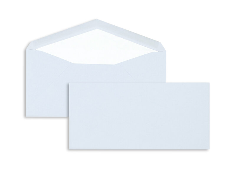 enveloppes colorées bleu 110 x 225 mm (dl) | 100 g/m² côtelé | sans fenêtre | fermeture gommée | rabat pointu | 100 pièces