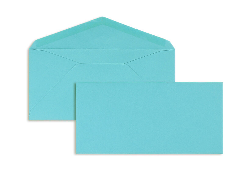 enveloppes colorées bleu (bleu arctique) 110 x 225 mm (dl) | 120 g/m² velin | sans fenêtre | fermeture gommée | rabat pointu | 100 pièces
