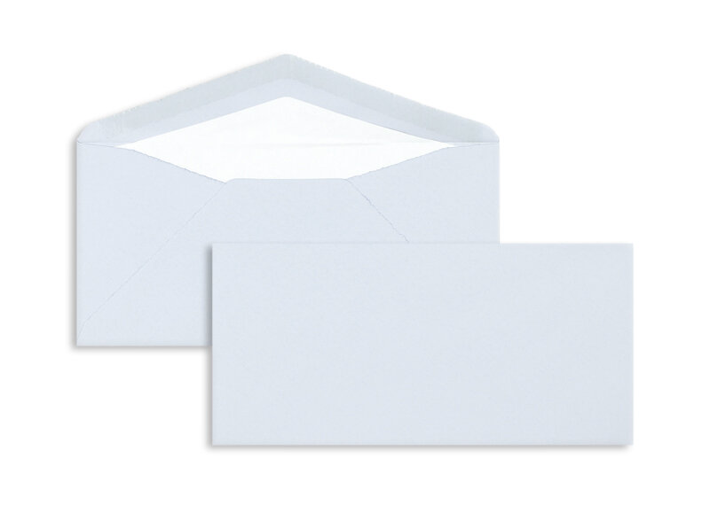 enveloppes colorées bleu (bleu côtelé) 110 x 225 mm (dl) | 100 g/m² bord frangeux | sans fenêtre | fermeture gommée | rabat pointu | 100 pièces