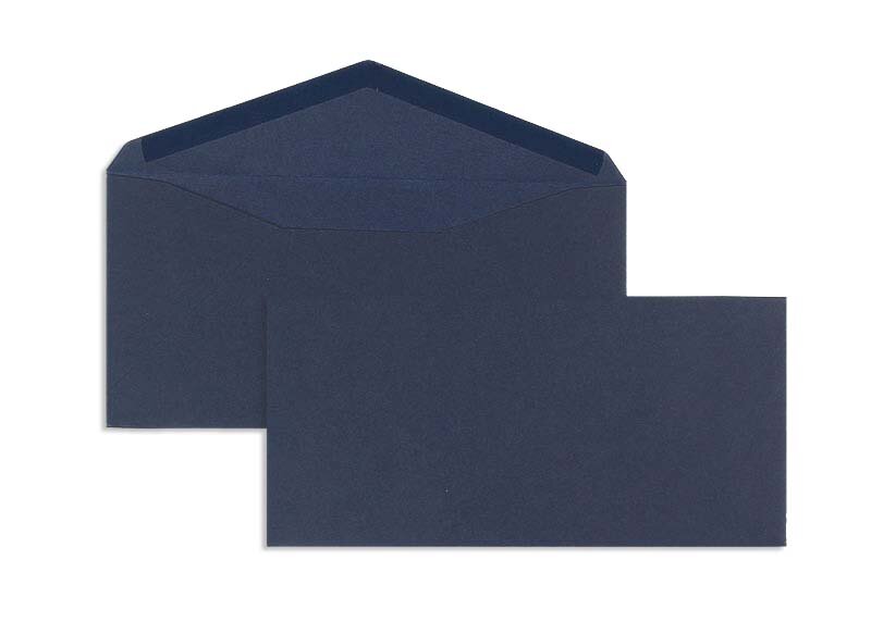 enveloppes colorées bleu (bleu foncé) 110 x 225 mm (dl) | 120 g/m² velin | sans fenêtre | fermeture gommée | rabat pointu | 100 pièces