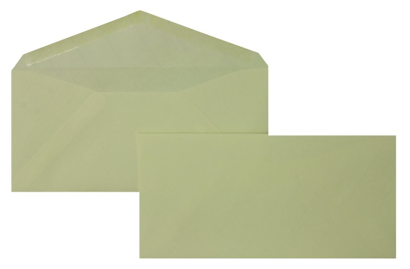 enveloppes colorées crème (blanc crème) 110 x 225 mm (dl) | 100 g/m² côtelé | sans fenêtre | fermeture gommée | rabat pointu | 100 pièces