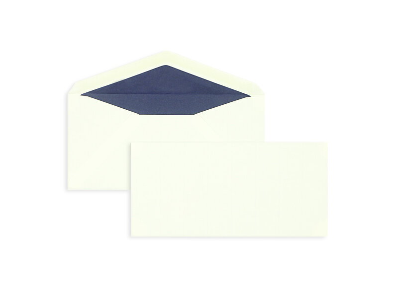 enveloppes colorées crème (blanc crème) 110 x 225 mm (dl) | 100 g/m² côtelé | sans fenêtre | fermeture gommée | rabat pointu | 100 pièces
