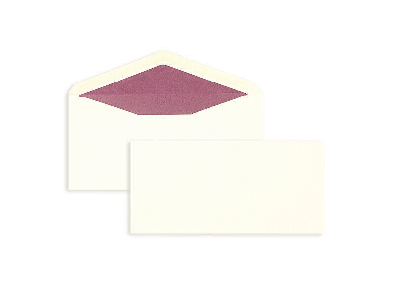 enveloppes colorées crème (blanc crème) 110 x 225 mm (dl) | 100 g/m² côtelé | sans fenêtre | fermeture gommée | rabat pointu | 100 pièces