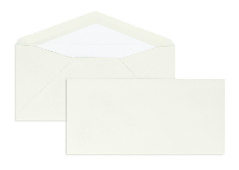 enveloppes colorées crème (crème côtelé) 110 x 225 mm (dl) | 100 g/m² bord frangeux | sans fenêtre | fermeture gommée | rabat pointu | 100 pièces
