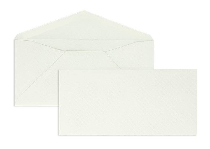 enveloppes colorées crème (crème côtelé) 110 x 225 mm (dl) | 135 g/m² bord frangeux | sans fenêtre | fermeture gommée | rabat pointu | 100 pièces