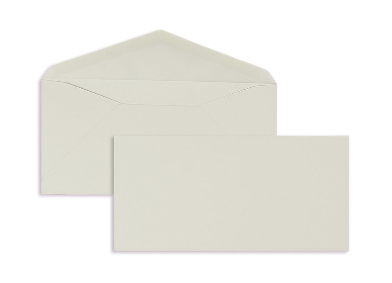 enveloppes colorées gris 110 x 225 mm (dl) | 100 g/m² côtelé | sans fenêtre | fermeture gommée | rabat pointu | 100 pièces