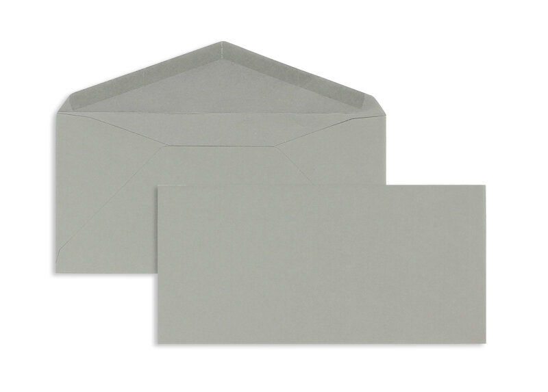 enveloppes colorées gris (ardoise) 110 x 225 mm (dl) | 120 g/m² velin | sans fenêtre | fermeture gommée | rabat pointu | 100 pièces