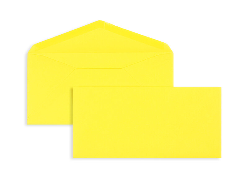 enveloppes colorées jaune (jaune de soleil) 110 x 225 mm (dl) | 120 g/m² velin | sans fenêtre | fermeture gommée | rabat pointu | 100 pièces