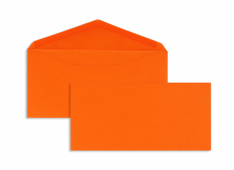 enveloppes colorées orange 110 x 225 mm (dl) | 120 g/m² velin | sans fenêtre | fermeture gommée | rabat pointu | 100 pièces