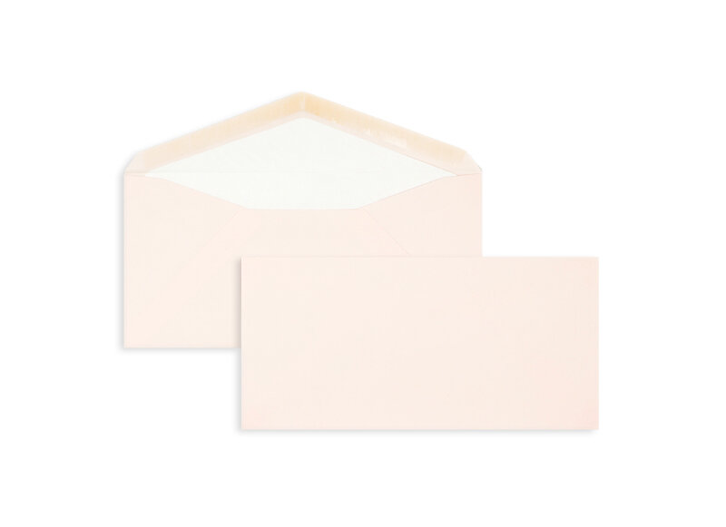 enveloppes colorées rose 110 x 225 mm (dl) | 100 g/m² côtelé | sans fenêtre | fermeture gommée | rabat pointu | 100 pièces