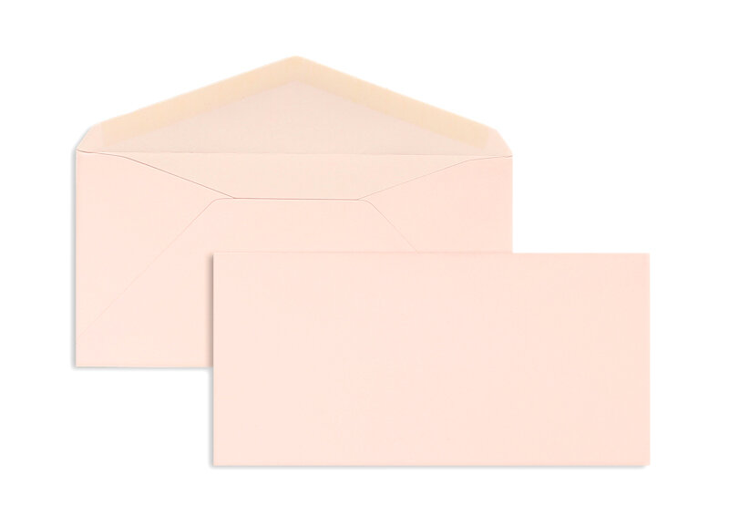 enveloppes colorées rose 110 x 225 mm (dl) | 100 g/m² côtelé | sans fenêtre | fermeture gommée | rabat pointu | 100 pièces