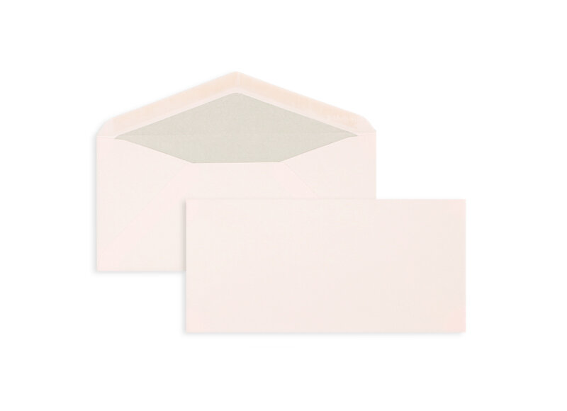 enveloppes colorées rose 110 x 225 mm (dl) | 100 g/m² côtelé | sans fenêtre | fermeture gommée | rabat pointu | 100 pièces