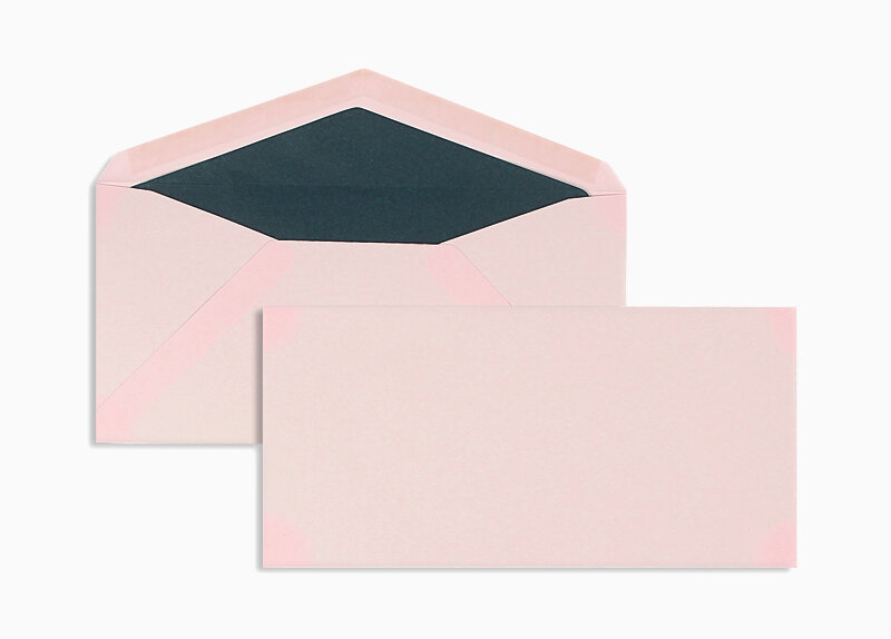 enveloppes colorées rose 110 x 225 mm (dl) | 100 g/m² côtelé | sans fenêtre | fermeture gommée | rabat pointu | 100 pièces
