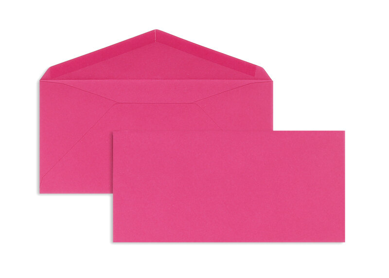 enveloppes colorées rose (rose foncé flamant) 110 x 225 mm (dl) | 120 g/m² velin | sans fenêtre | fermeture gommée | rabat pointu | 100 pièces
