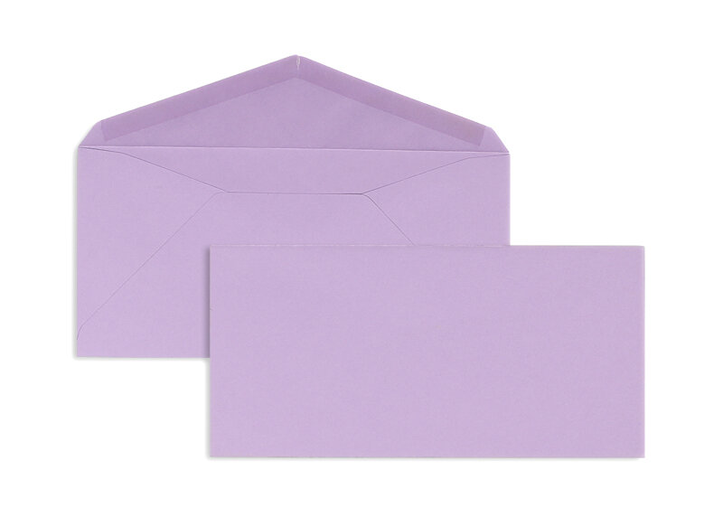 enveloppes colorées violet (lavande) 110 x 225 mm (dl) | 120 g/m² velin | sans fenêtre | fermeture gommée | rabat pointu | 100 pièces