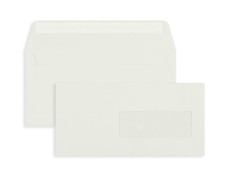enveloppes colorées gris 115 x 229 mm (din c6/5) | 100 g/m² côtelé | avec fenêtre | fermeture adhésive | rabat droit | 100 pièces